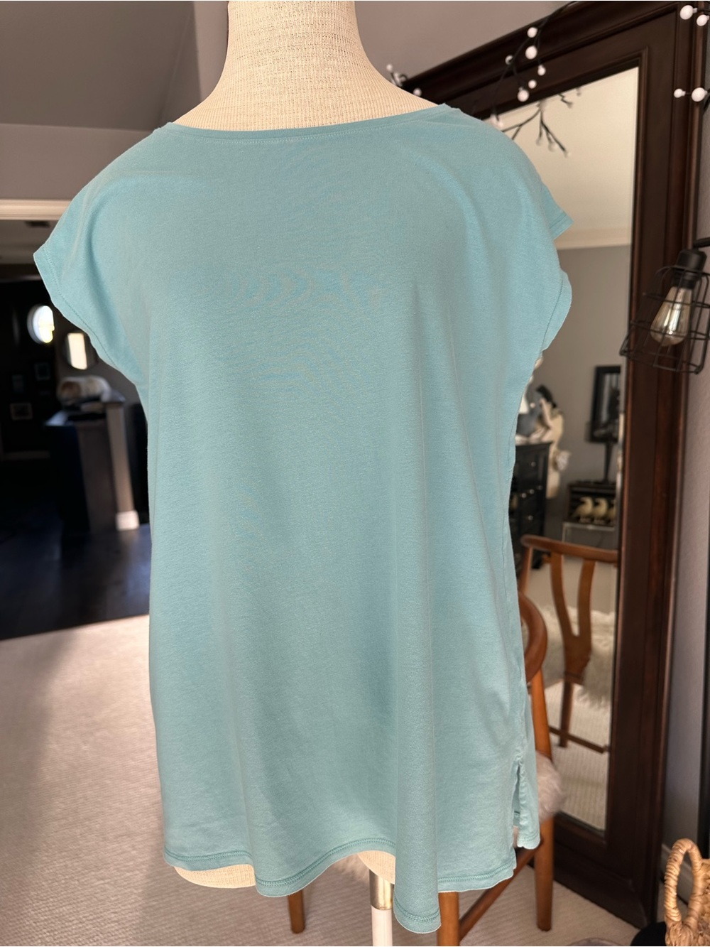 J. Jill Relaxed A-Line Tee in Teal, size large measurements - Picture 6 of 11
